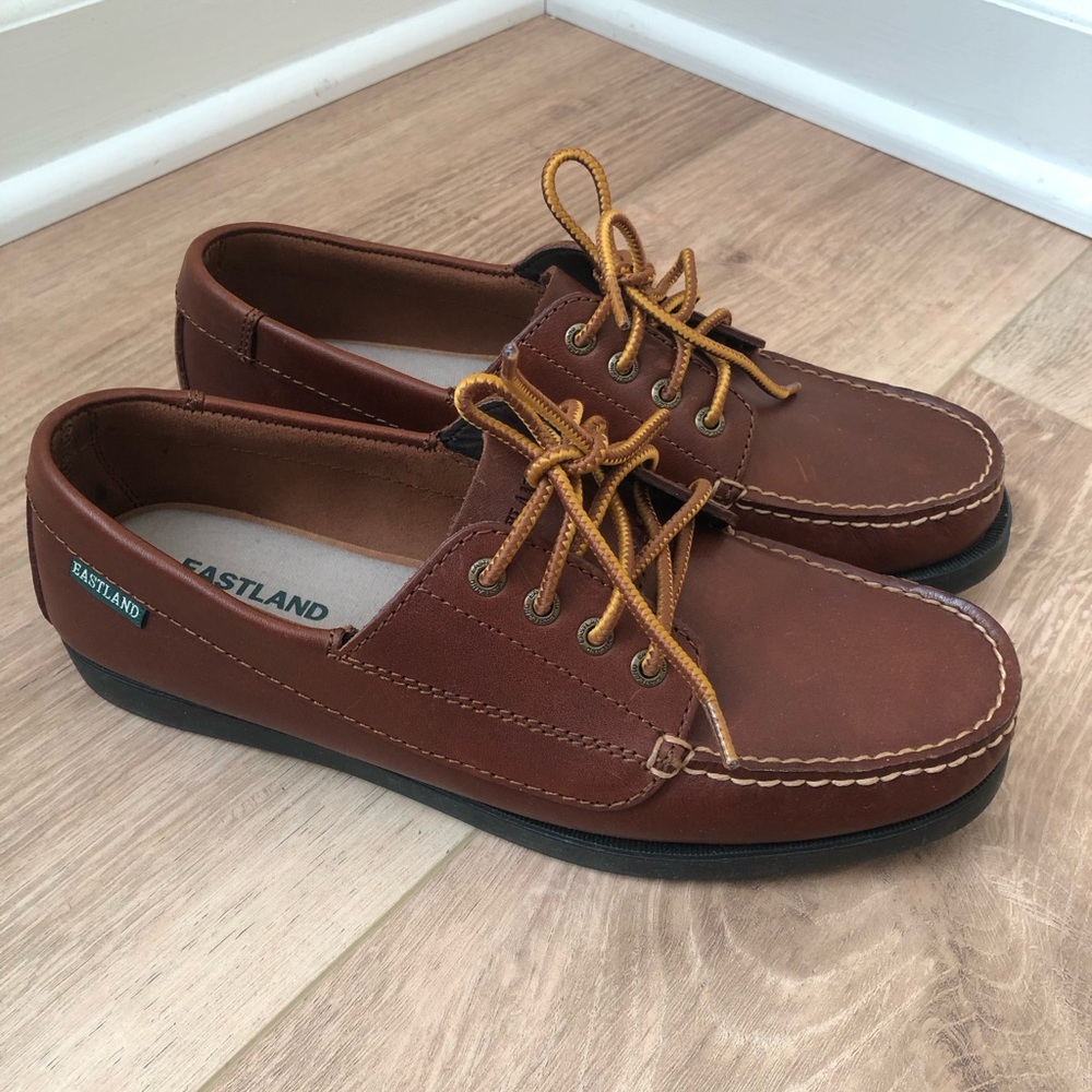 Eastland Falmouth Womens Leather Loafer Brown Camp Mac Boat Shoes Size 9